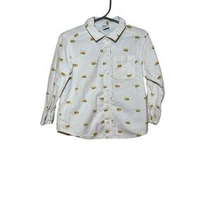 Old Navy Toddler Boy Printed Oxford Long Sleeve Excavator Print Size 3T